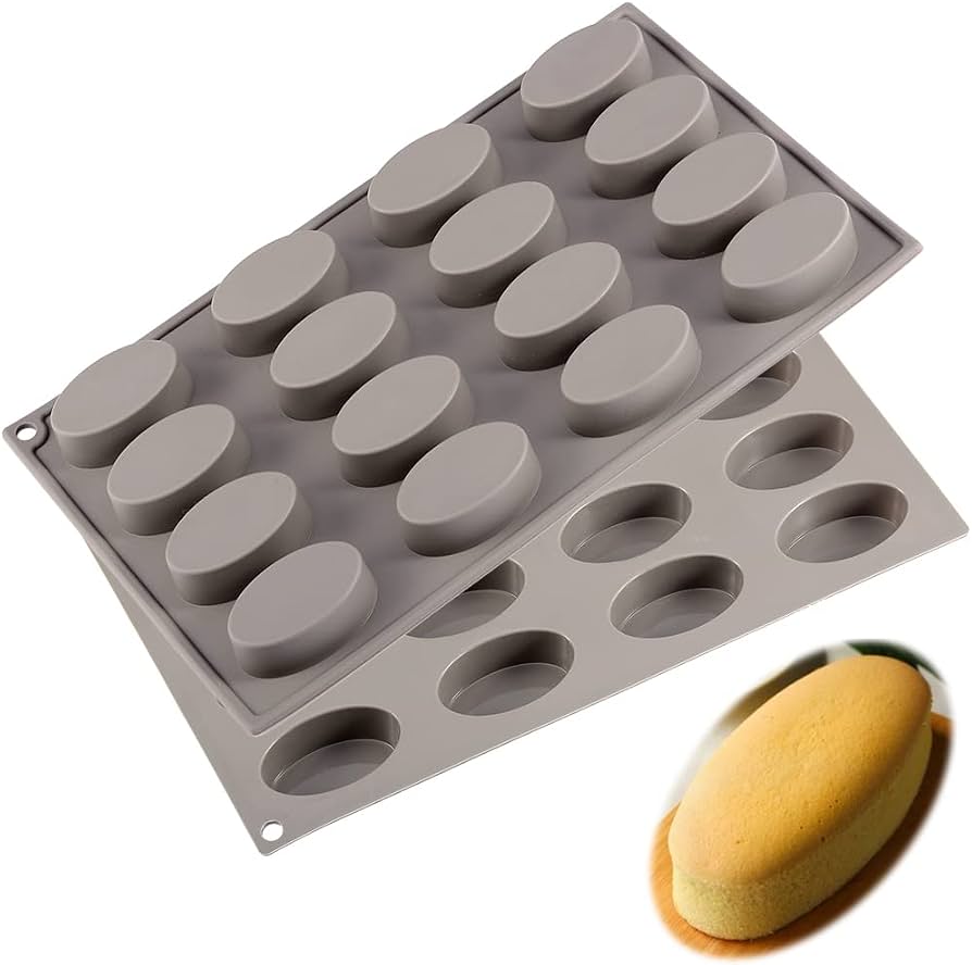 قالب كيك سيلكون بيضاوي 16عين