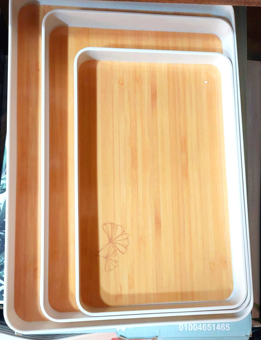 Rectangular melamine tray set