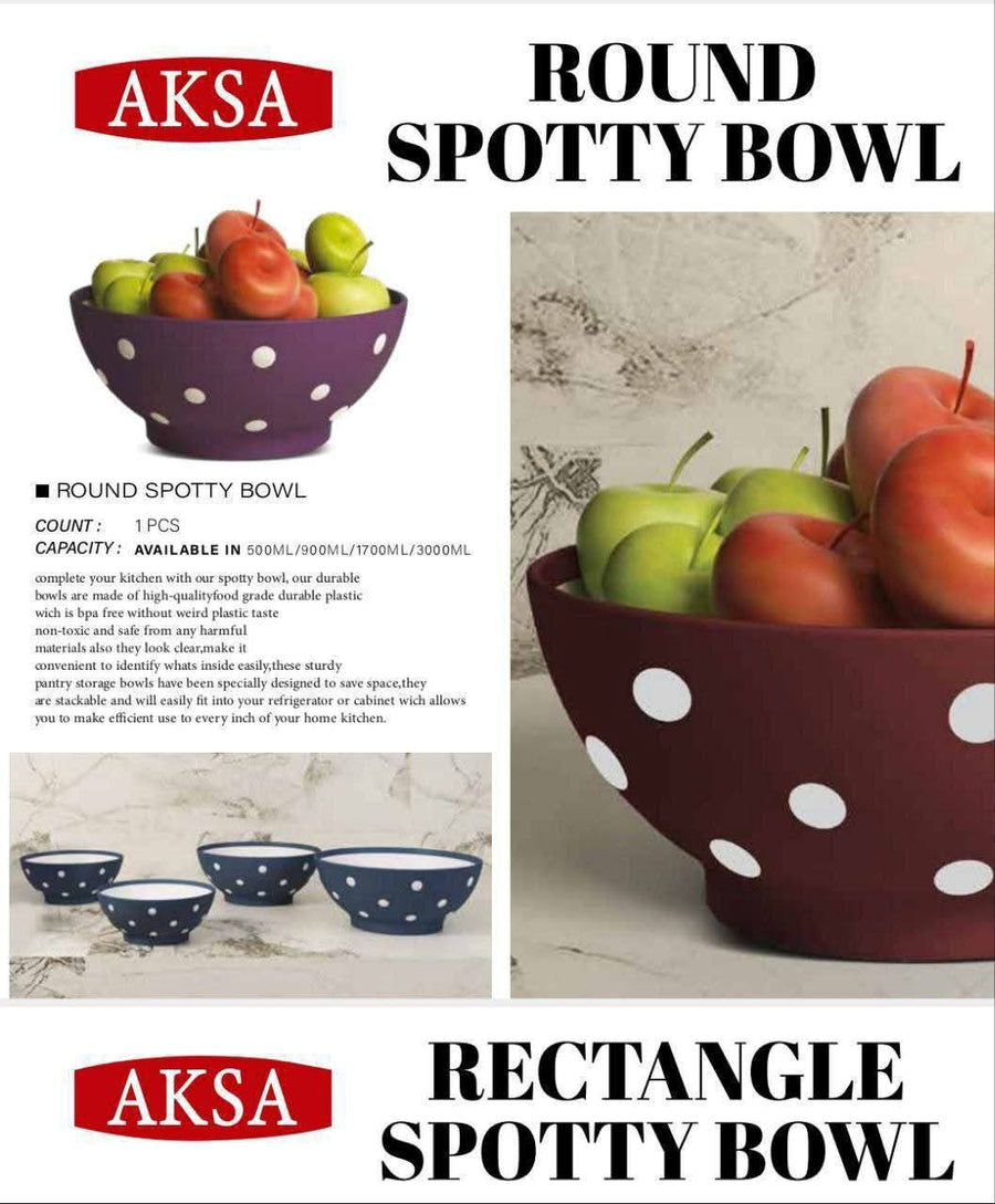 Spotted bowl 2 round 900 ml