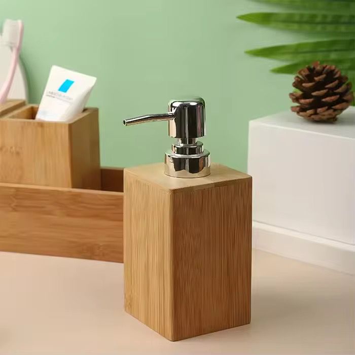 Wooden soap dispenser