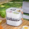 Serving platter with handle and compartments