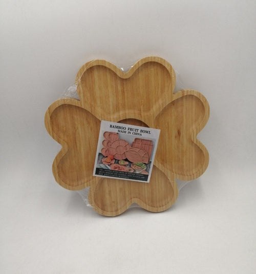 Bamboo service tray with rose design