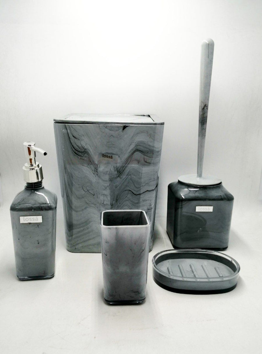 5-Piece Marble Square Bathroom Set