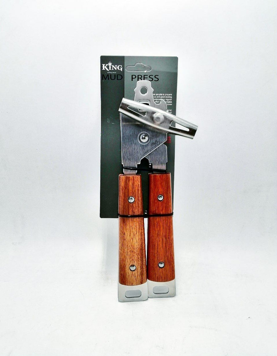Wooden handle can opener