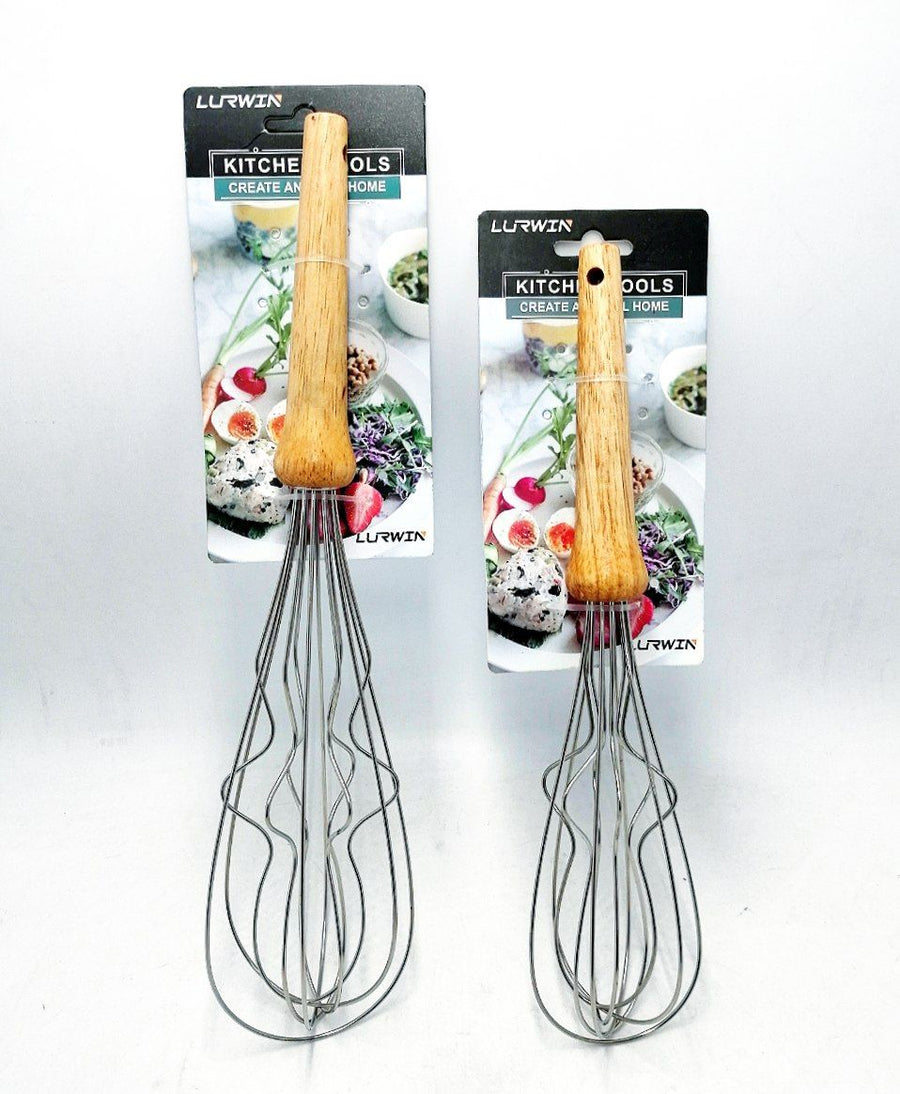 Wooden hand egg beater 12 inch