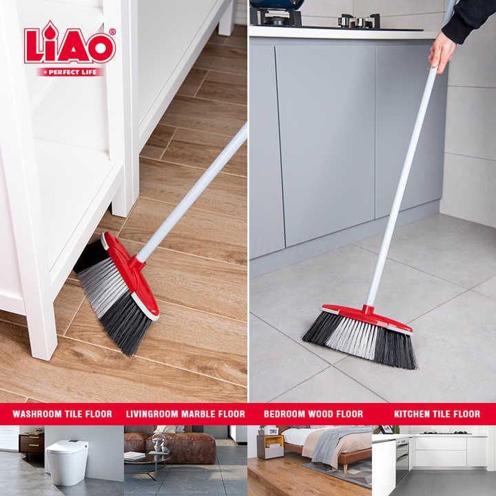 Soft broom, gray handle
