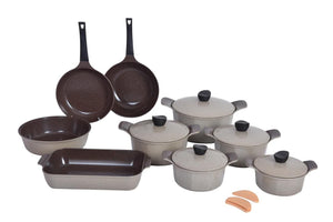 Saudi Badrig ribbed granite cookware set, 16 pieces