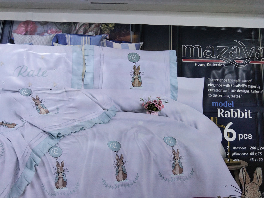 طقم ملايه سرير اطفال 6قطع mazaya