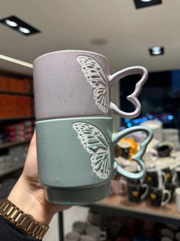 ⁦طقم مج بورسلين فراشه⁩ - الصورة ⁦3⁩
