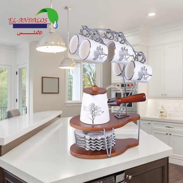 ⁦طقم قهوه بالكنكه  علي حامل الأندلس⁩ - الصورة ⁦2⁩