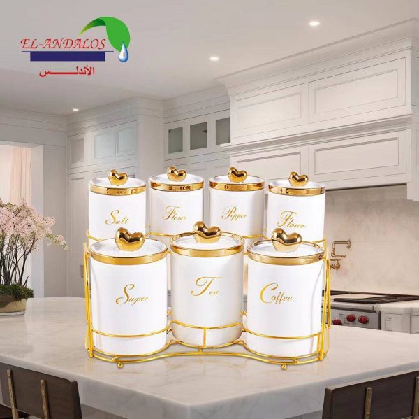 طقم توابل الاندلس استاند استيل _ 7ق