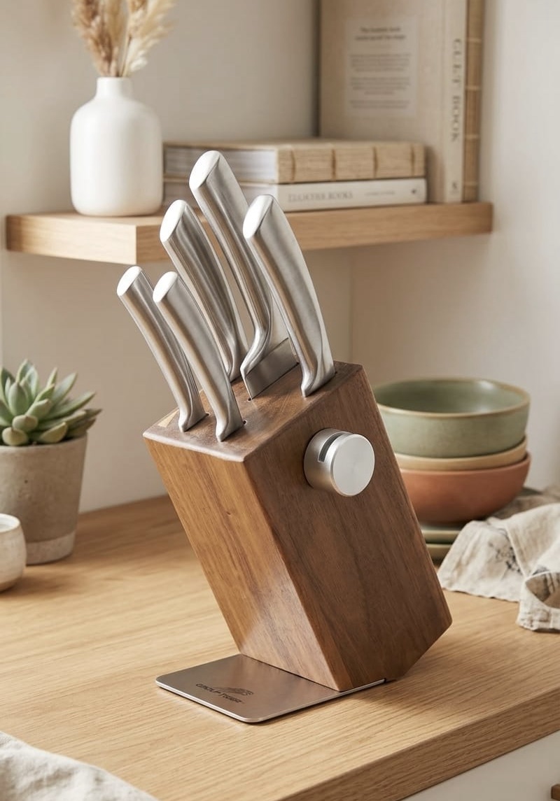 طقم سكاكين استاند خشب