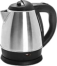 غلاية كهربائية من سبيسشوب بلون فضي، مصنوعة من البلاستيك، مع ميزة الإيقاف التلقائي ولاسلكية، سعة 1.5 لتر